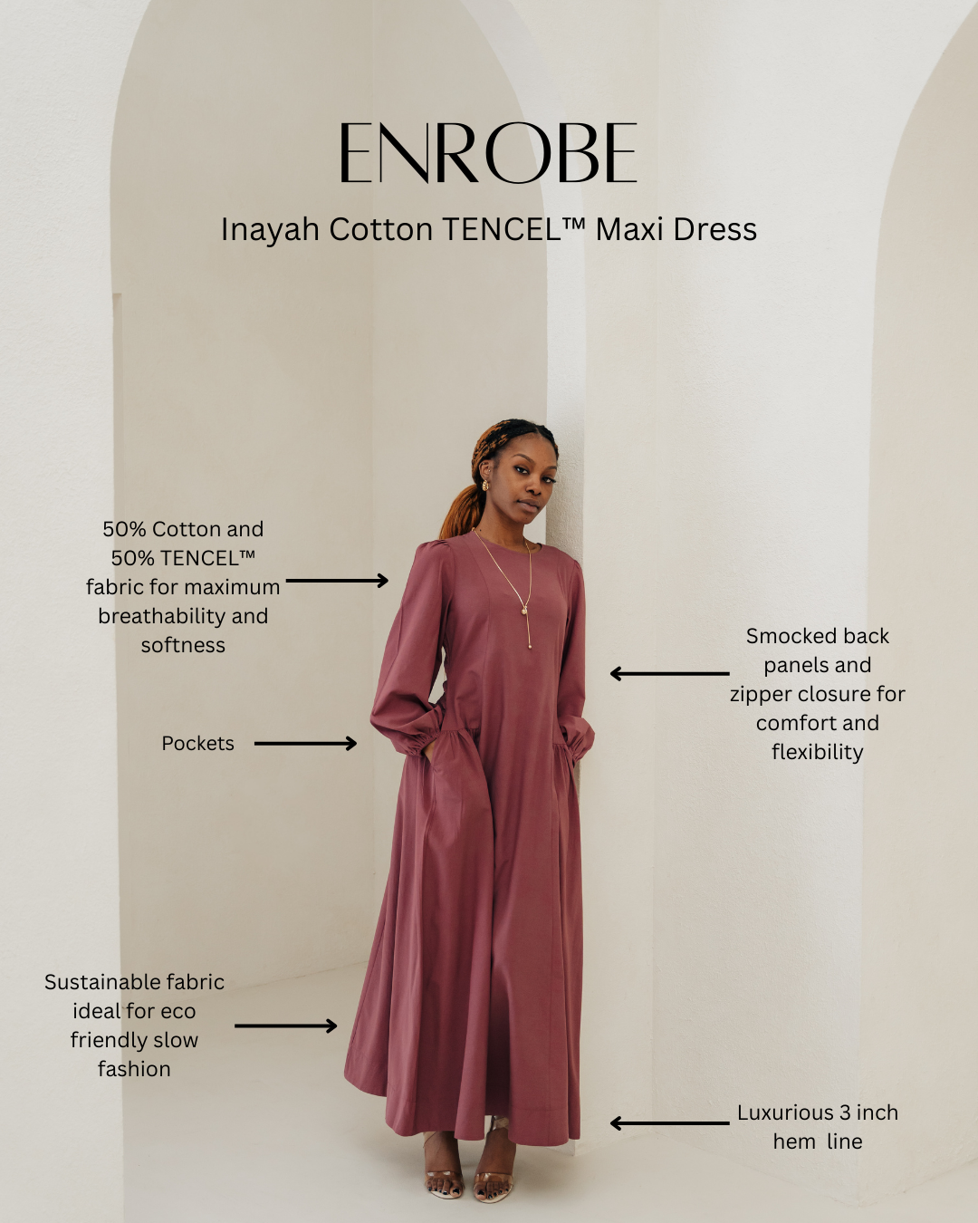 Inayah Cotton TENCEL„Maxi Dress - Symphony Blue