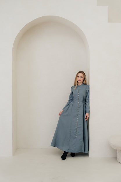 Lara Linen TENCELâ„¢ Maxi Dress - Soft Chambray