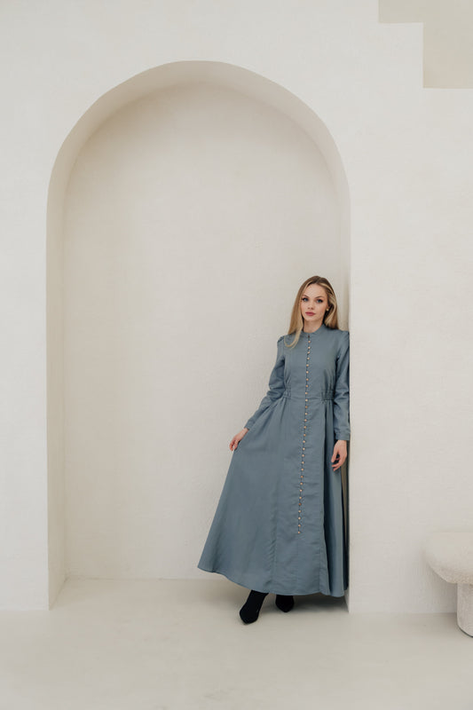 Lara Linen TENCELâ„¢ Maxi Dress - Soft Chambray