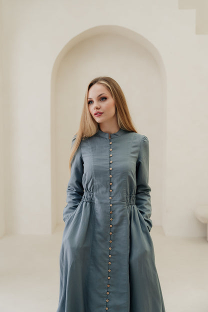 Lara Linen TENCELâ„¢ Maxi Dress - Soft Chambray