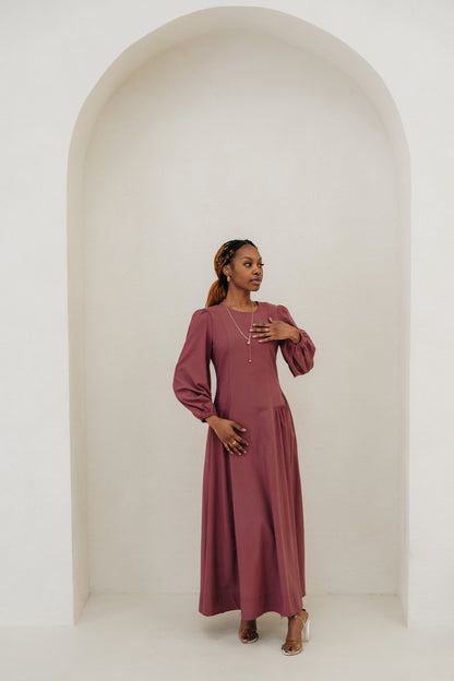 Inayah Cotton TENCEL„ Maxi Dress - Bordeaux