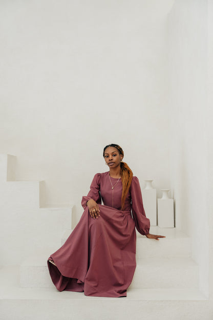 Inayah Cotton TENCEL„ Maxi Dress - Bordeaux