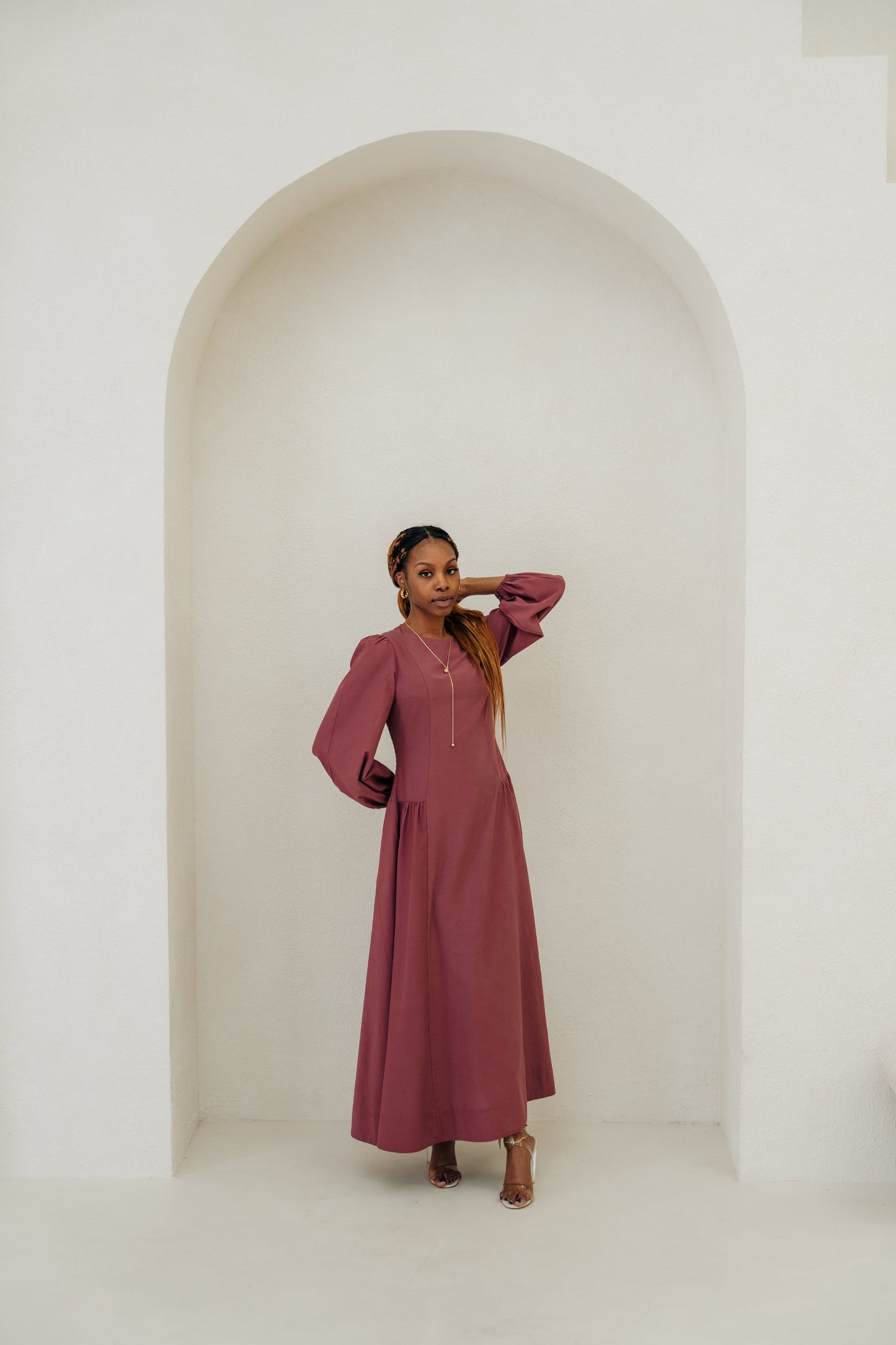 Inayah Cotton TENCEL„ Maxi Dress - Bordeaux