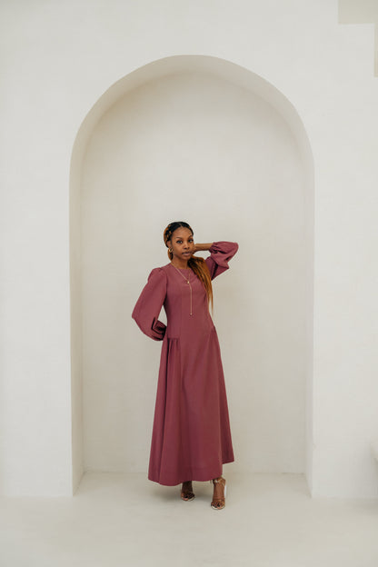Inayah Cotton TENCEL„ Maxi Dress - Bordeaux