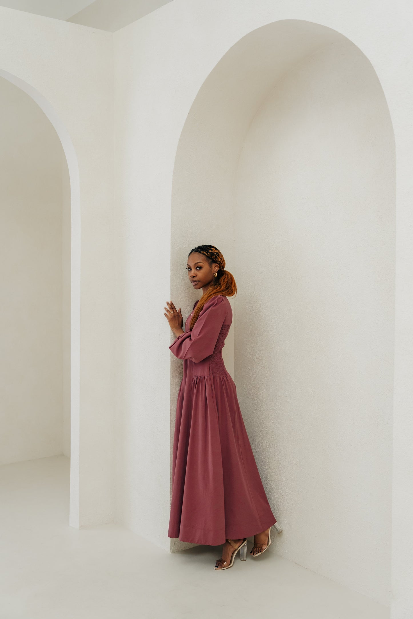 Inayah Cotton TENCEL„ Maxi Dress - Bordeaux