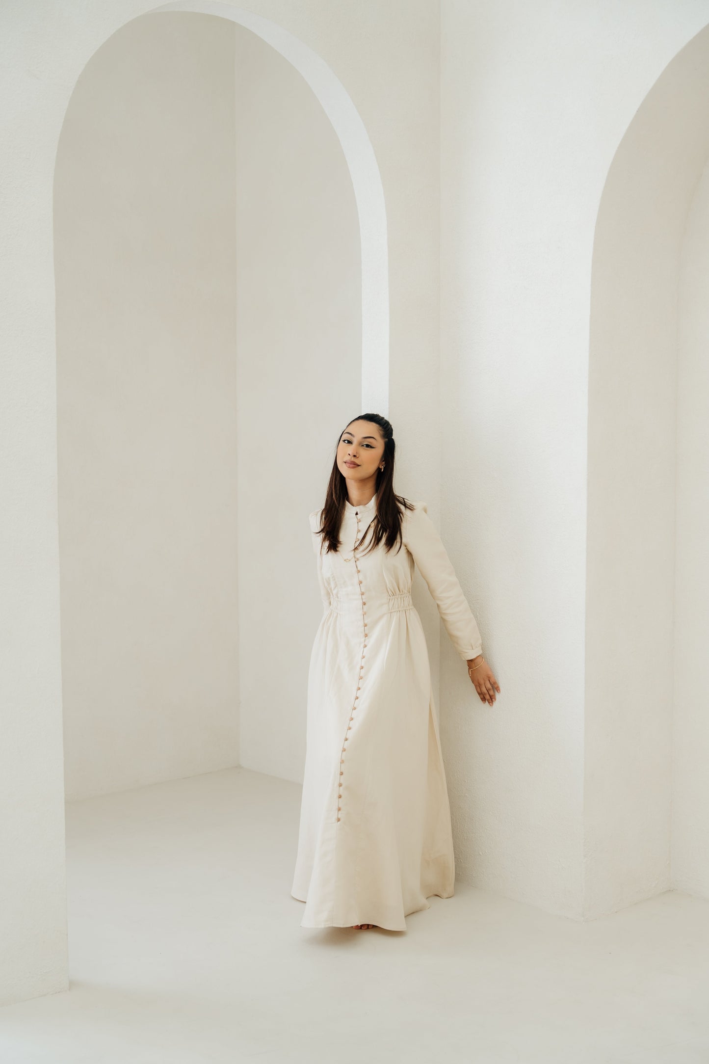 Lara Linen TENCELâ„¢ Maxi Dress - Almond Butter