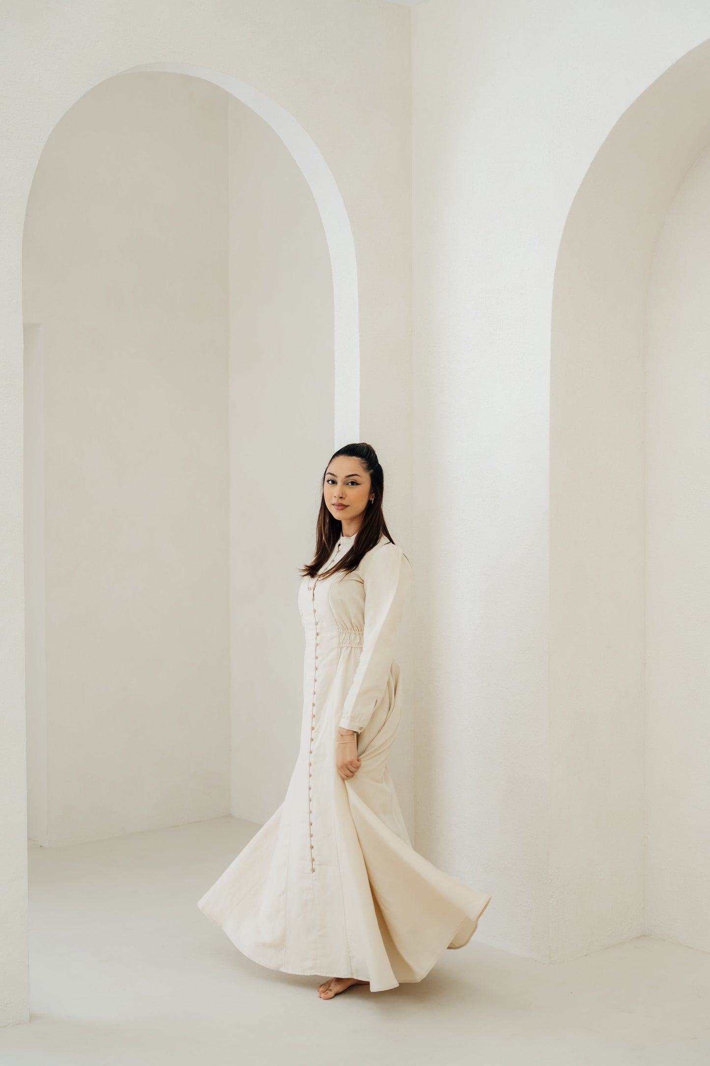 Lara Linen TENCELâ„¢ Maxi Dress - Almond Butter