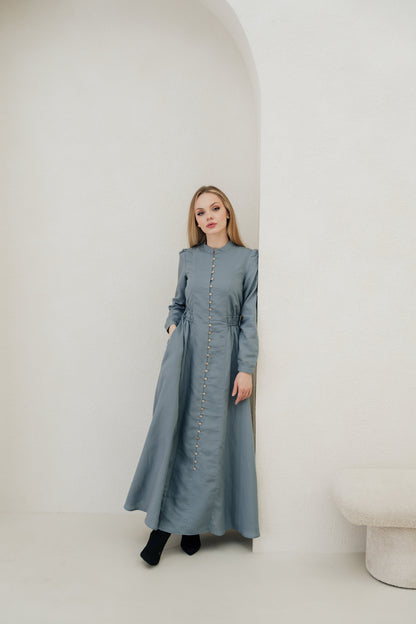 Lara Linen TENCELâ„¢ Maxi Dress - Soft Chambray